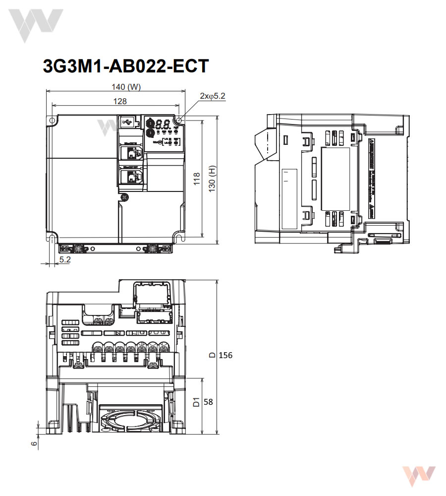 3G3M1-AB022-ECT EtherCAT® falownik Omron 3G3M1 2,2kW/230V